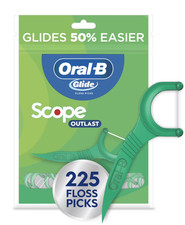 225 Picks Glide w/ Scope Outlast Dental Floss Picks, Mint Flavored Floss Sticks