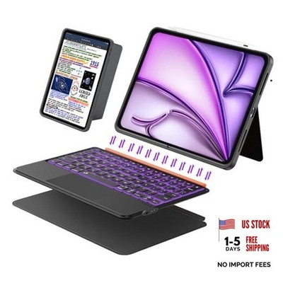 iPad Keyboard Case for Air 13 Ipad Air 13''(m4/M3/M2)/Pro 12.9''6/5/4/3th Black