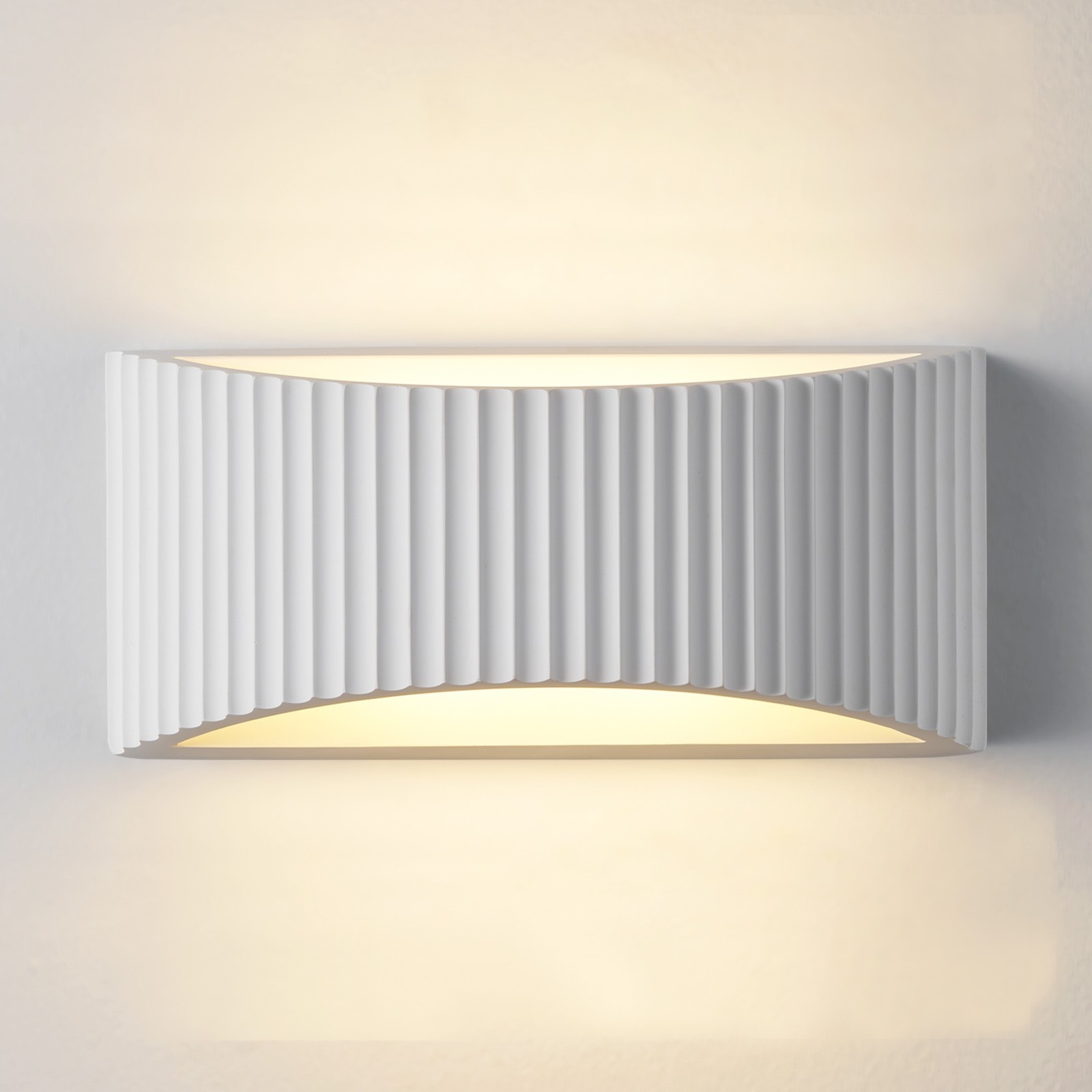 Harper Living Large Modern Wall Light, Wave Pattern Shade, Up and Down Wall Lamp