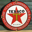 VINTAGE 1933 DATED TEXACO GASOLINE PORCELAIN SIGN GAS PUMP MOTOR OIL