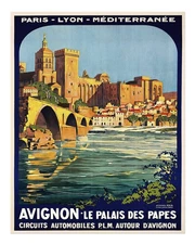 Vintage Avignon Travel Poster Wall Art - Elegant Home Decor Modern Art