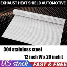 Exhaust Heat Shield Embossed 304 Stainless Steel Muffler Wrap Barrier Free Ship