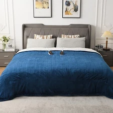 Heated Blanket King Size,Durable Flannel and Soft Sherpa,Dual Control,90” × 1...