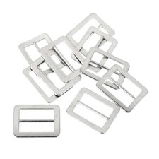 10Pcs Silver Metal Strap Buckles for 25mm Webbing Adjustable Slides