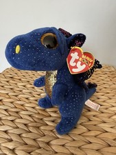 Ty Beanie Baby 6 INCH Saffire BLUE DRAGON Small 6" Plush Animal Toy
