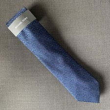Michael Kors Men's Neck Tie Weaver Floral Navy Blue Silk Blend MSRP 69.50