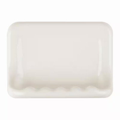 Bathroom Accessories White 4-3/4 In. X 6-3/8 In. Wall Mount Ceramic Soap Dish