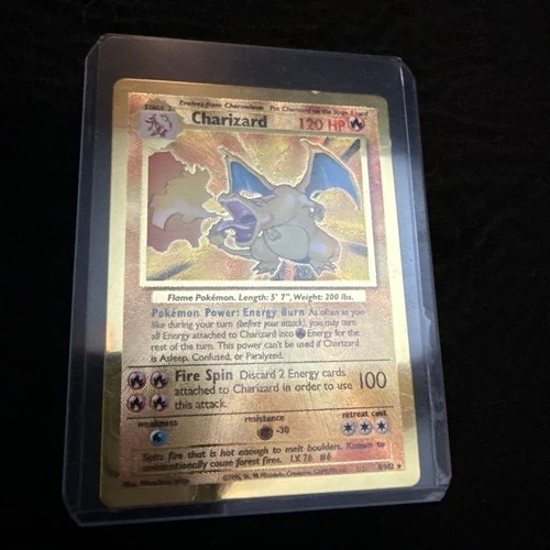 Pokemon Celebrations Gold Metal Charizard Card 4/102 Premium Collection
