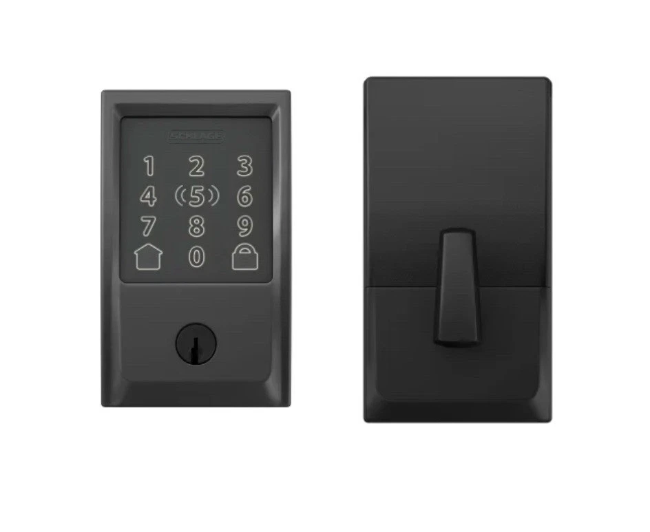 Schlage Encode Smart WiFi Deadbolt with Century Trim in Matte Black