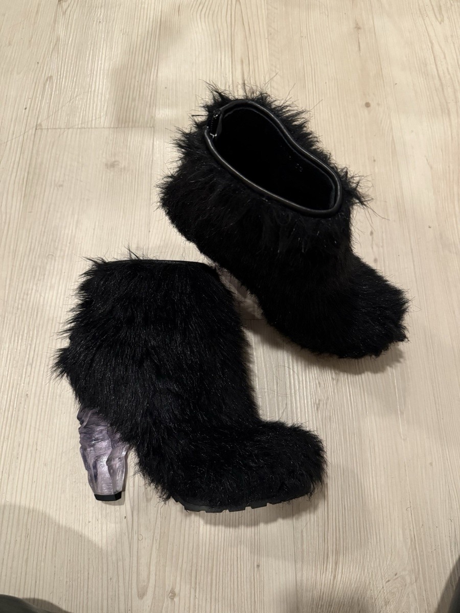 Chanel Fur Booties Ice Heels 2010 Runway | eBay