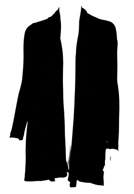 THE ROW Black Thin Tight-Knit Waterfall Open-Front Cardigan Sweater XS