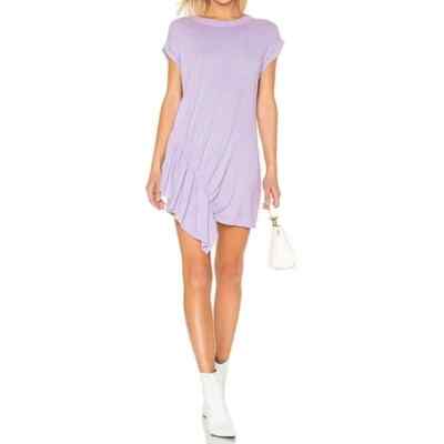 Current/Elliott Lilac Asymmetrical Linen & Cotton Ruffle Dress -Size 3 or Large