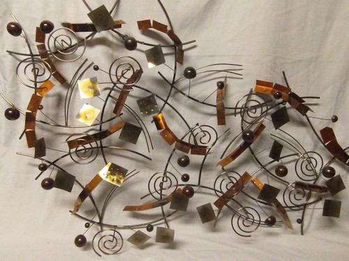 Curtis Jere 2004 Brutalist Mixed Metals Abstract Confetti Steampunk Wall Art