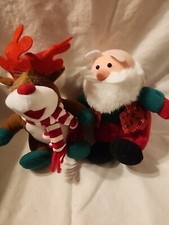 Vintage 1995 Santa  Rudolf Stuffins Plush. Set Of Two