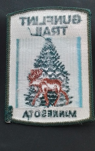 GUNFLINT TRAIL MINNESOTA VINTAGE RICAMATO TOPPA IRON-ON ALCE LODGE SOUVENIR - Foto 7 di 10