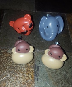 Jungle Animal Head Drawer Knobs Set Of 4 Ebay