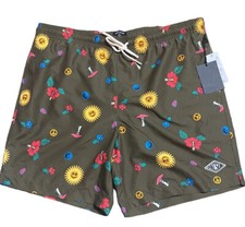 Pacsun Mens Swim Trunks Swimwear Olive Green Hippie Size Large New