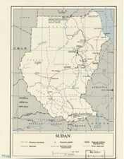 18" x 24" 1960 Map Sudan