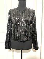 Christian Siriano Women’s Black Sequin Jacket Size S