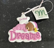 NWT Baby Bear Sweet Dreams Pink Ornament Baby Announcement/Shower/ Gender Reveal
