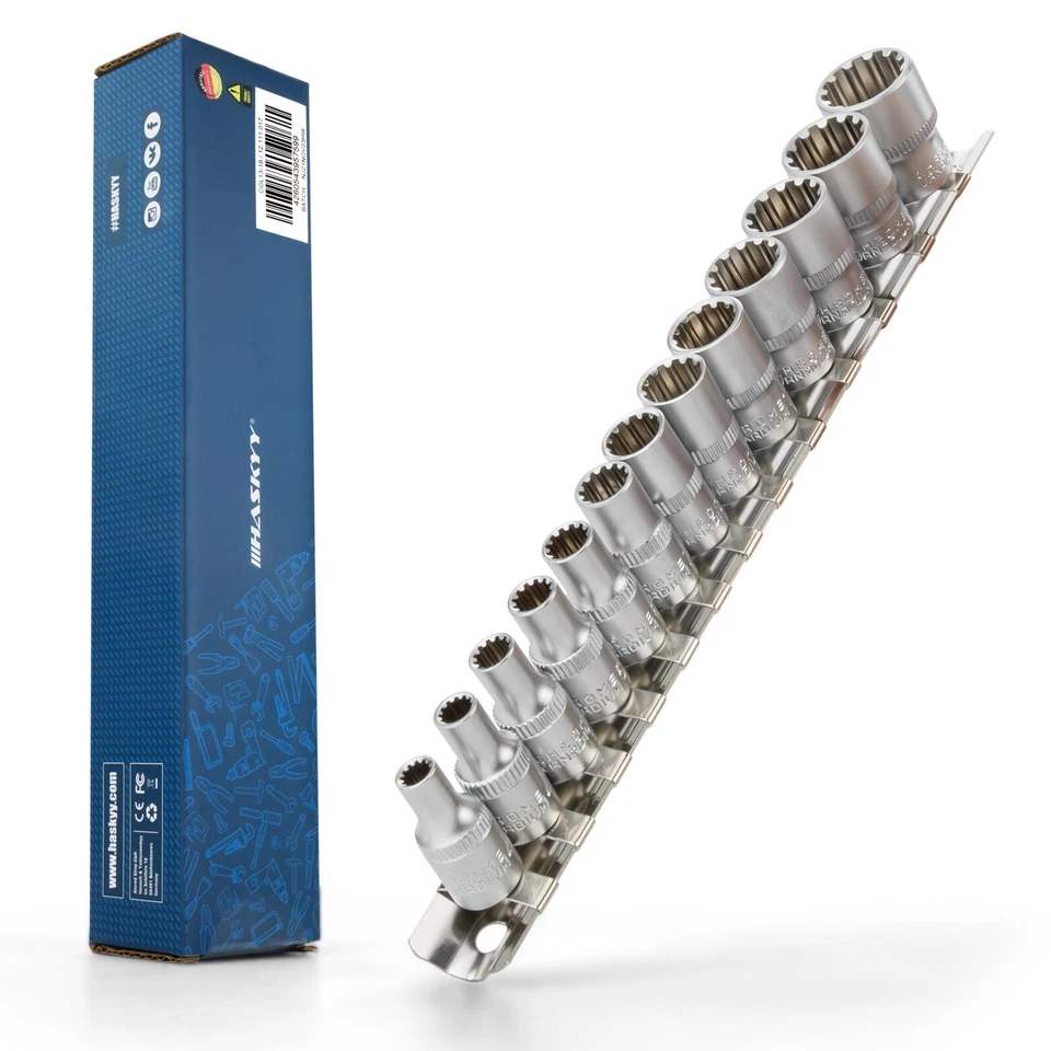 HASKYY® 1/4" Multi-Steckschlüssel-Set-Satz 4-14mm Nuss-Stecknüsse 6-12-Kant - Bild 1 von 4