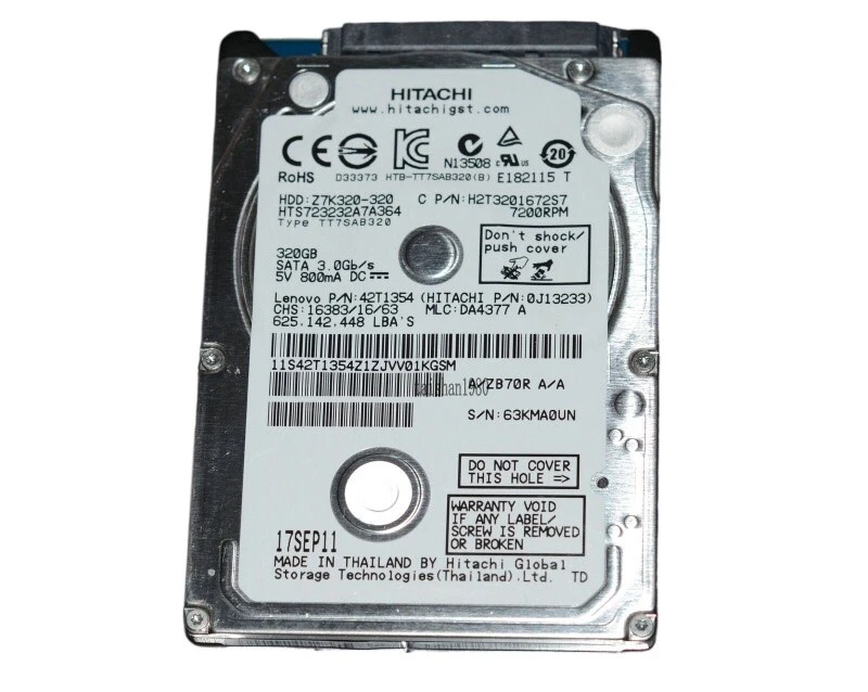 NEW Hitachi HTS723232A7A364 320GB 7200RPM SATA 3Gb/s 2.5in Laptop Hard Drive - Image 4 of 4