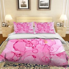 3D Peony Abstract Pink Painting Quilt Cover Set Duvet Cover Bedding Pillowcases