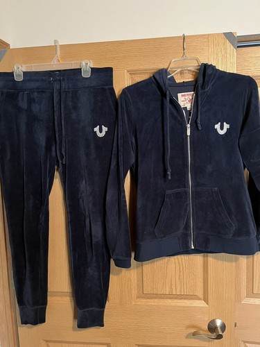 Womens True Religion Blue Velour Sweat 