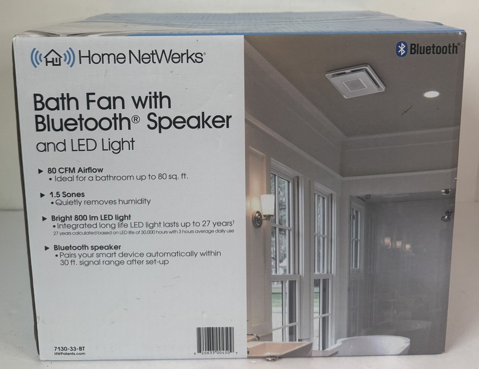 Homewerks Bath Fan With Bluetooth Speaker