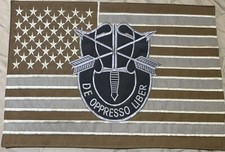 US SPECIAL FORCES GREY  TAN SINGLE SIDED EMBROIDERED BANNER IRAQ MADE 17"x11"