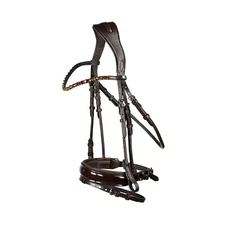 HORZE Clermont Ergonomic Padded Genuine Leather Snaffle Bridle for Horses | F...