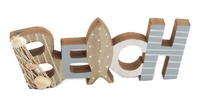 Holz Schriftzug Beach 24,5 Cm Mit Muscheln - Maritim Deko, Strand, Schild