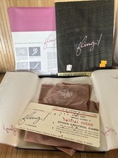 1 PAIR NOS VTG FLING Garter Style Stock Card HOSIERY STOCKINGS 10 M Sandtone