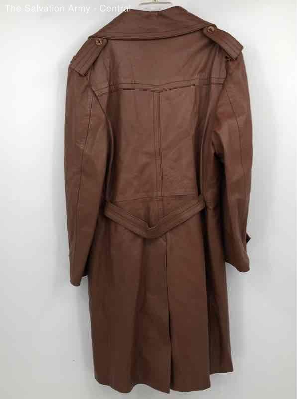 Siegfried Brown Leather Coat Size Men's Large eBay