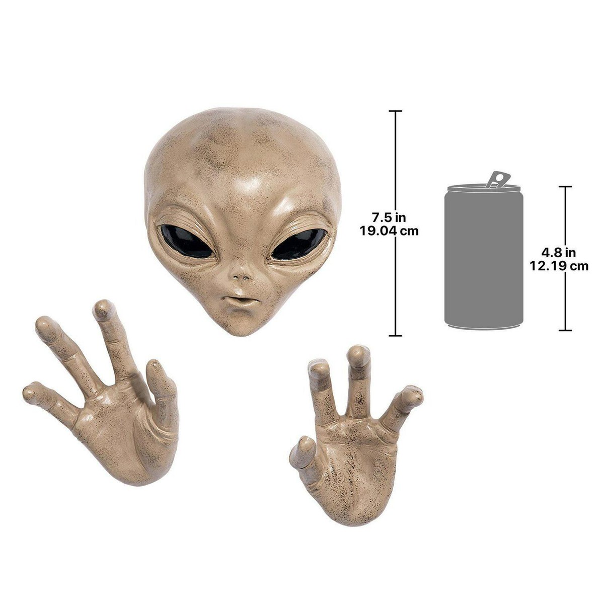 3-Pc Alien ET Wall Art Sculpture UFO Sci-Fi Creature