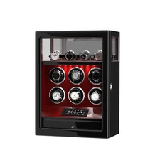 DUKWIN Fingerprint Automatic 6 Watch Winder with 4 Watch Storage Display Case
