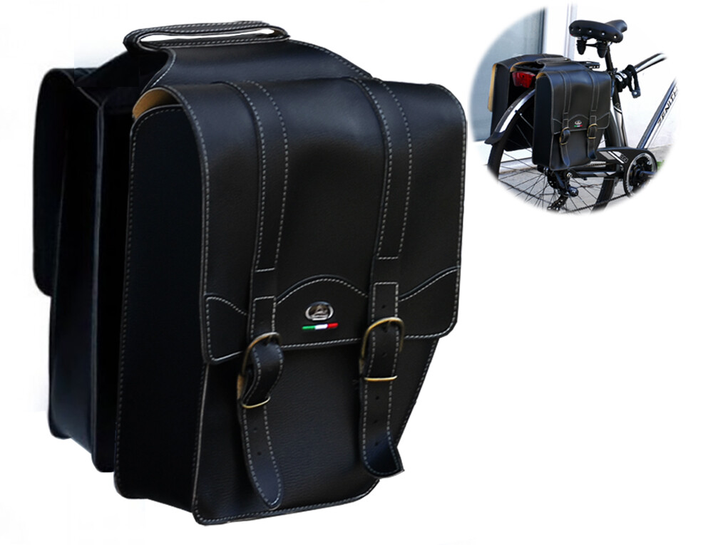 Doppia Borsa Portapacchi Bauletto Montegrappa 0018 (nero) - Made in Italy