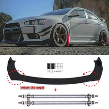 Front Bumper Lip Spoiler Splitter Strut Rods For Mitsubishi Lancer Evo X 08-15 Front Bumper Lip Spoiler Splitter Strut Rods For Mitsubishi Lancer Evo X 08-15