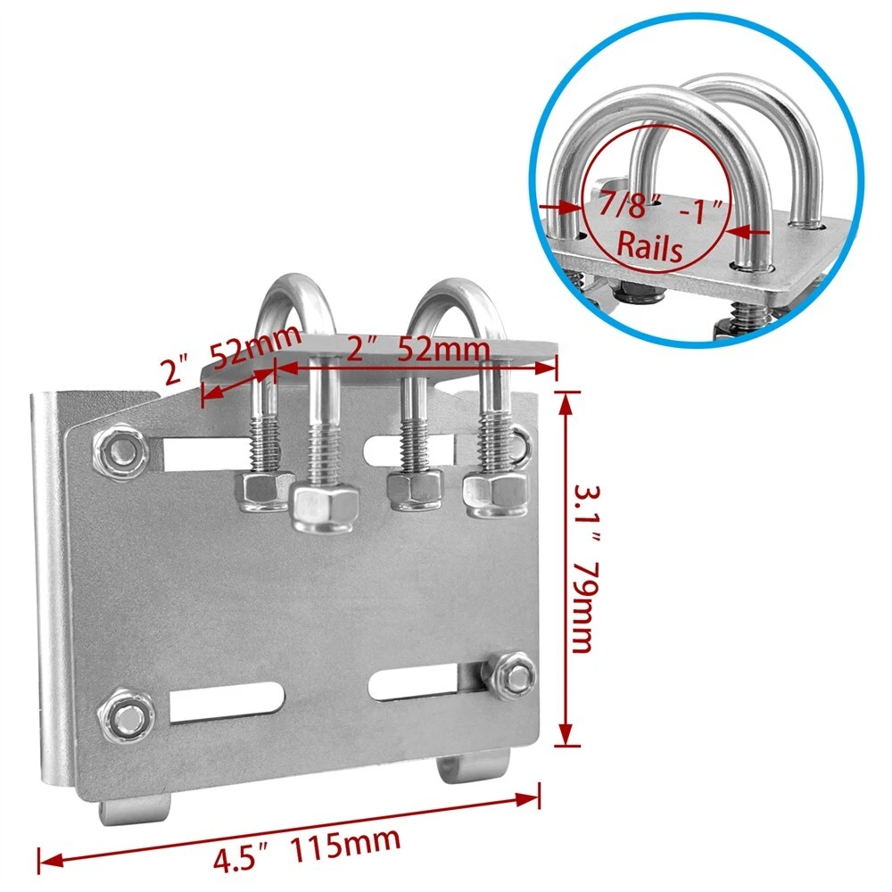 304 Stainless Steel Boat Horizontal Anchor Bracket/Holder for 7/8"-1" Round Rail 304 Stainless Steel Boat Horizontal Anchor Bracket/Holder for 7/8"-1" Round Rail