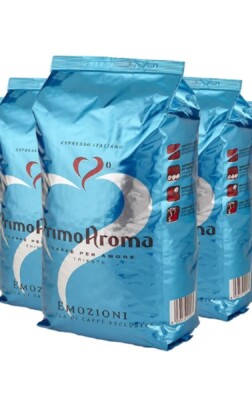 Primo Aroma Caffe ''Emozioni Blue'' 3x1000 g Espresso ganze Bohnen