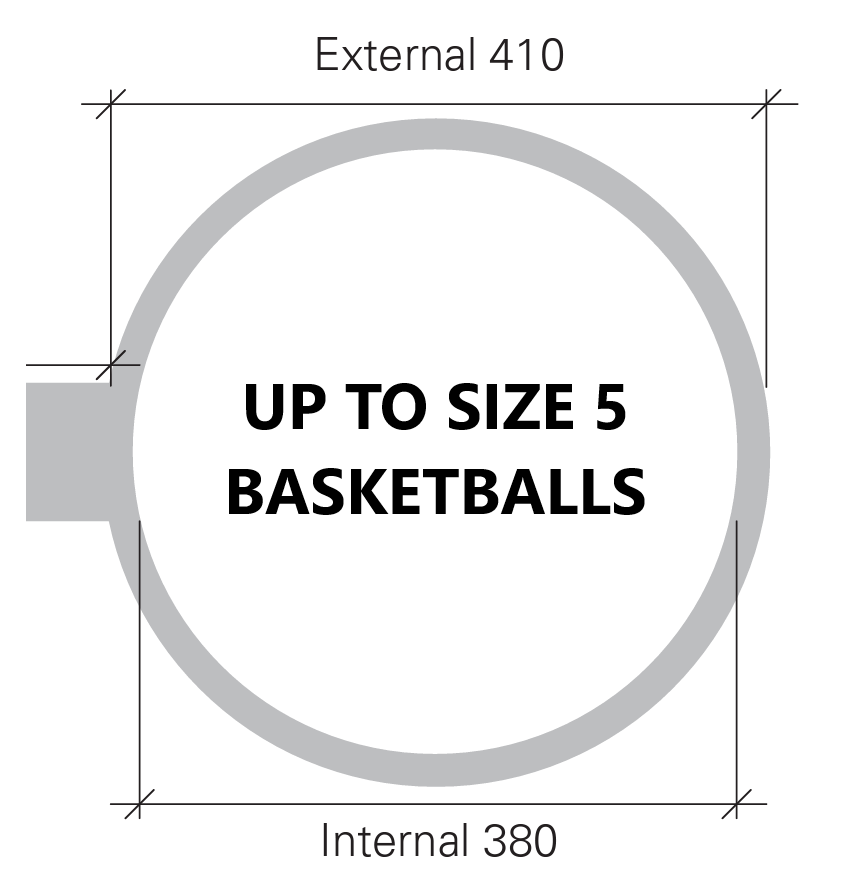 Netball Steel Hoop Net Also Up To Size 5 Basketball Powder Coated Wall Fixings eBay