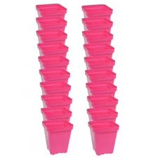 SUNPACK 5" x 5" Seed Starting Square Insert Pot, Magenta, 6" (Pack of 20)