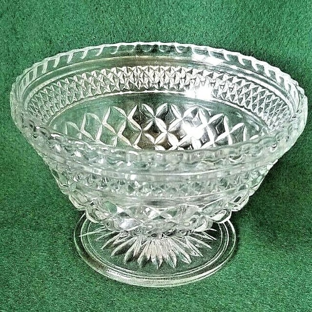 Vintage Large Clear Glass Pedestal Bowl Center Piece, Mint Condition eBay