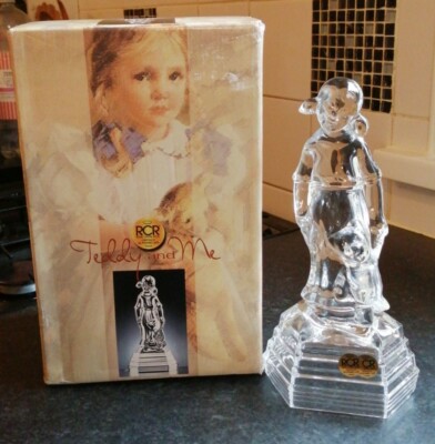 RCR ROYAL CRYSTAL ROCK 24% CRYSTAL TEDDY & ME GLASFIGUR VERPACKT NEU 10'' GESCHENK