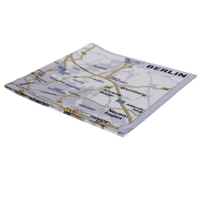 KINDLER ETUI UND WERBEARTIKELVERTRIEBS GMBH Brillenputztuch Microfaser groß Brillentuch Stadtplan Motiv Putztuch 30 x 30 cm