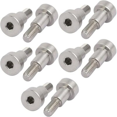 Sourcingmap 10 Stück, 5 Stück 304 Edelstahl Innensechskant Schulterschraube 8 mm
