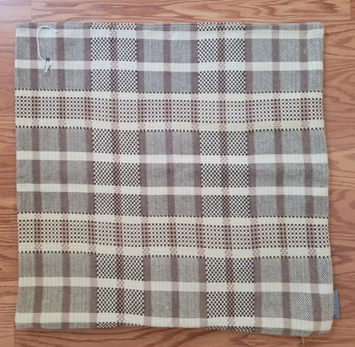 McGee & Co Plaid Pillow Cover NWOT Neutral Brown Beige Fall Autumn 22" sq