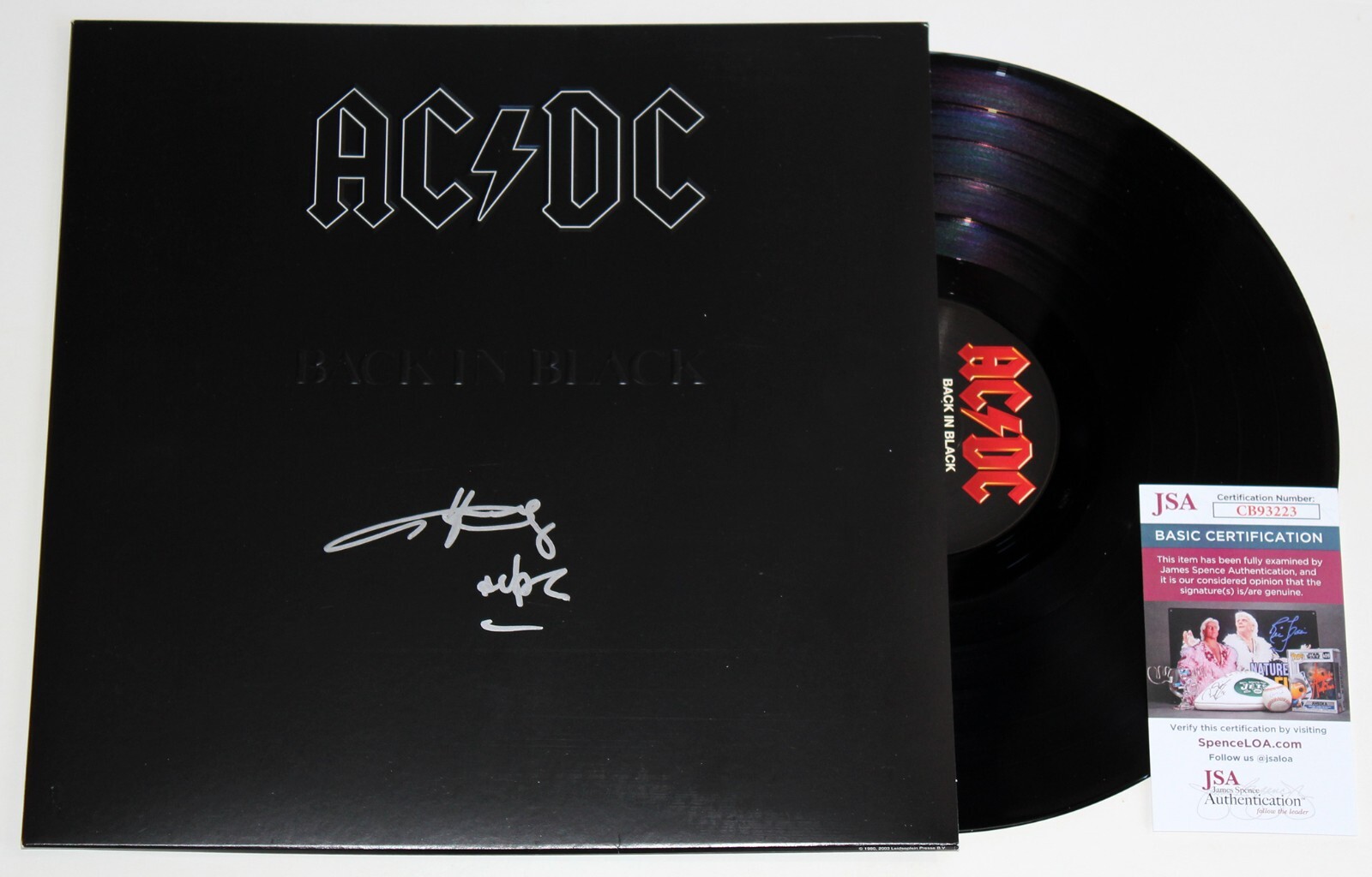 ANGUS YOUNG SIGNED AC/DC BACK IN BLACK LP VINYL RECORD ALBUM ...