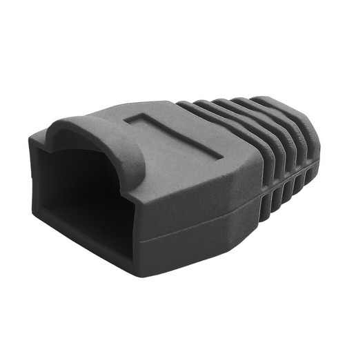 Cantidad de 100 piezas - Botas de alivio de tensión con cable de conexión Ethernet CAT5e/6 RJ45 - negras - Imagen 2 de 3