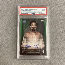2021 Topps WWE Undisputed Montez Ford Roster Autograph-Green PSA 9